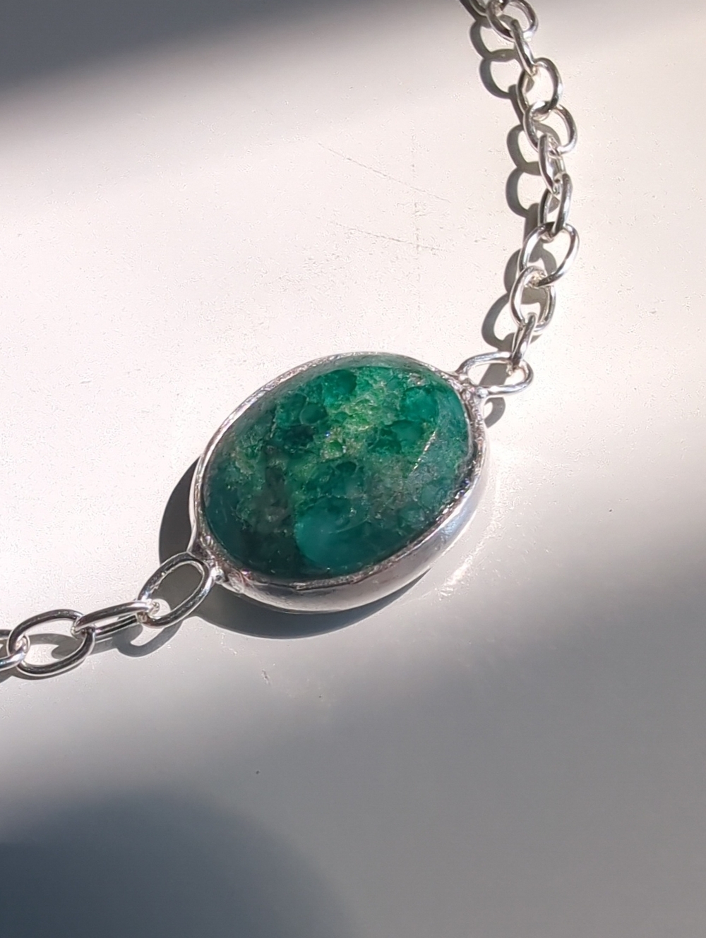Emerald 925 Sterling Silver, 6.5"-7" Adjustable